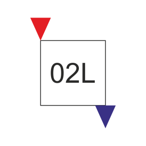 02L - Připojení úhlopříčné vrchní (přívod vlevo)