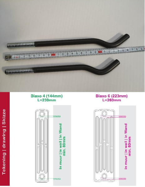 Konzola na zeď pro litinové radiátory
