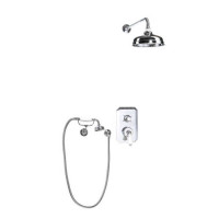 Podomítková termostatická baterie s hlavicí a sprchovým ramenem